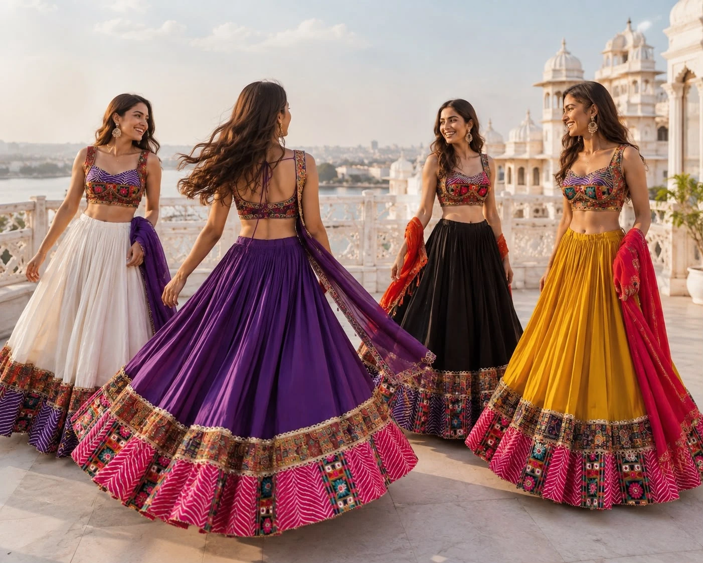 Katrina Roman Silk Cotton Lehenga Choli With Heavy Crape Silk Position Print Border 5