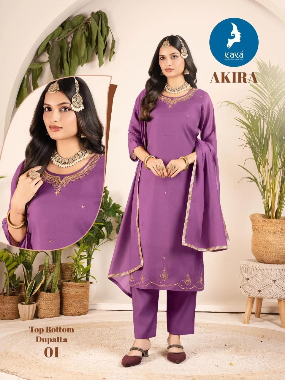 Kaya Akira Mull Chanderi Salwar Suit Catalogue 8