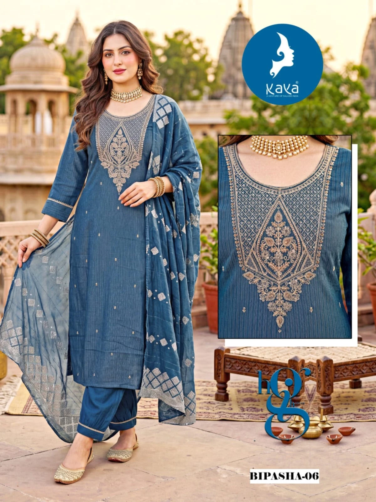 Kaya Bipasha Straight Cut Viscose Silk Chanderi Jacquard Dupatta Wholesale Collection 2