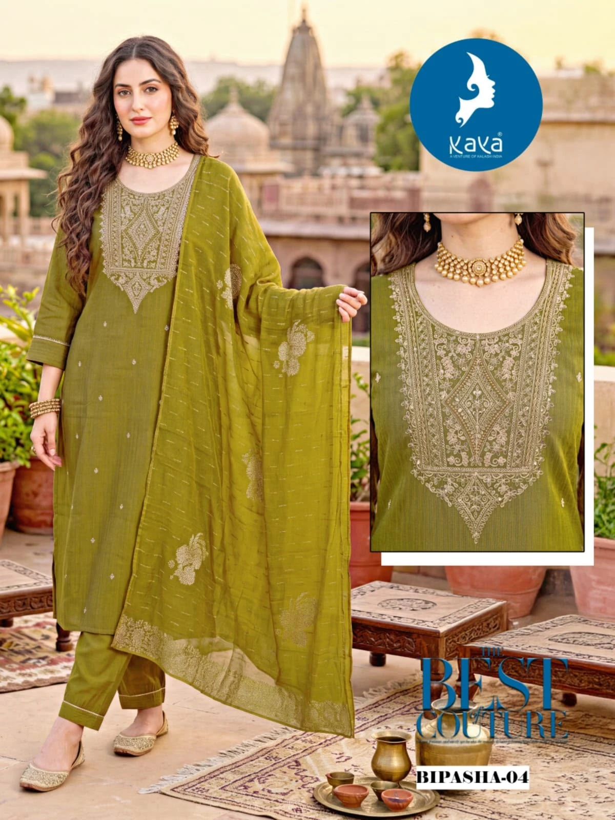 Kaya Bipasha Straight Cut Viscose Silk Chanderi Jacquard Dupatta Wholesale Collection 3
