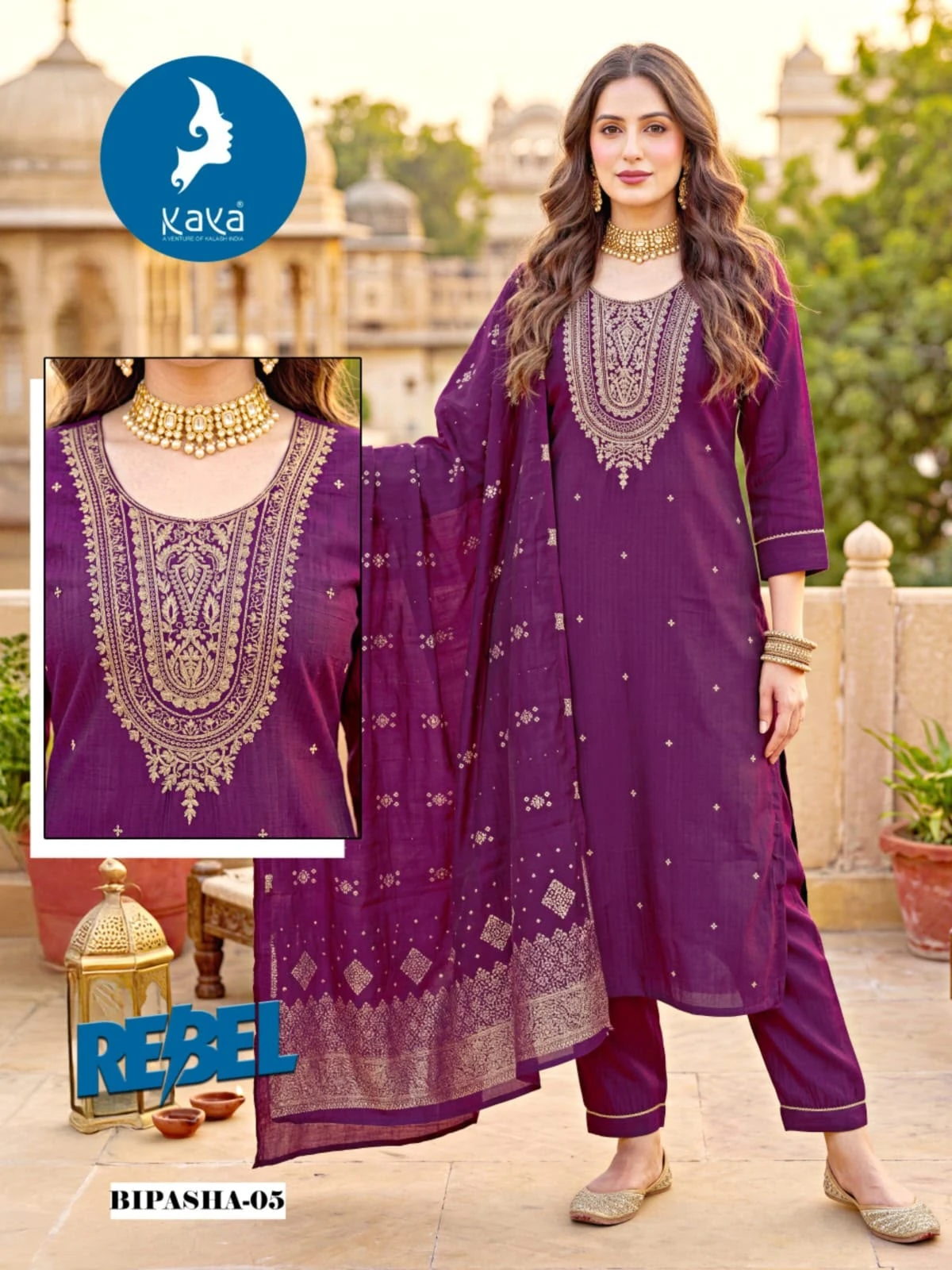 Kaya Bipasha Straight Cut Viscose Silk Chanderi Jacquard Dupatta Wholesale Collection 7