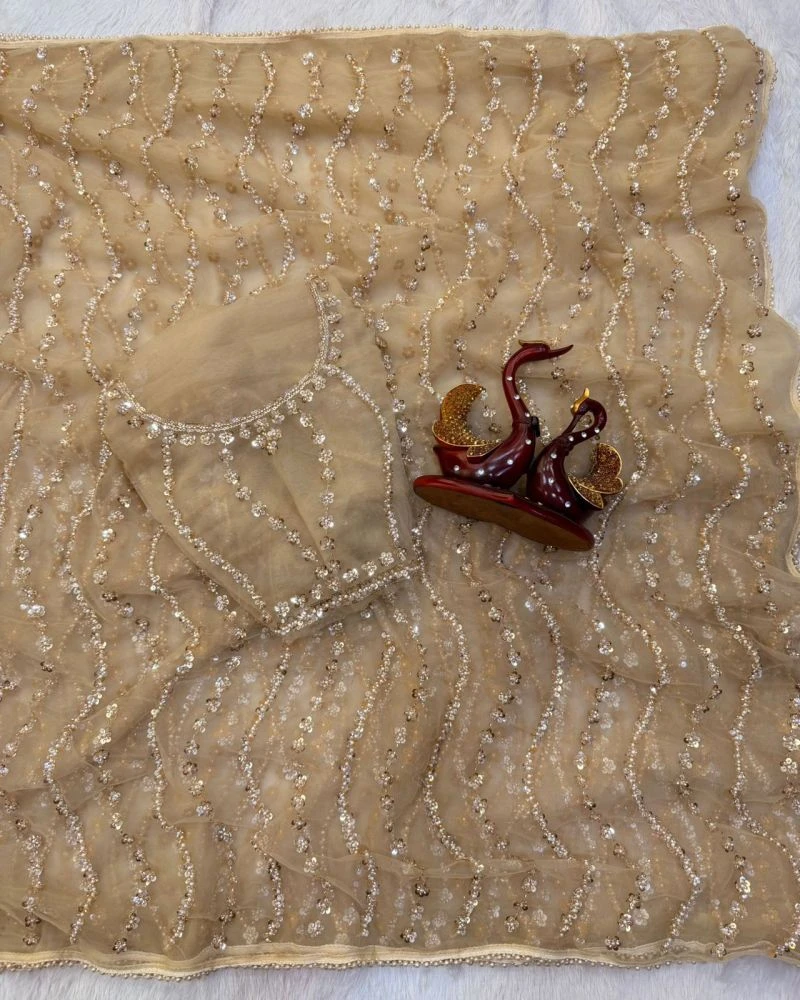 Kc 2156 Soft Net Beads Sequence Worked Premium Saree Collection 3