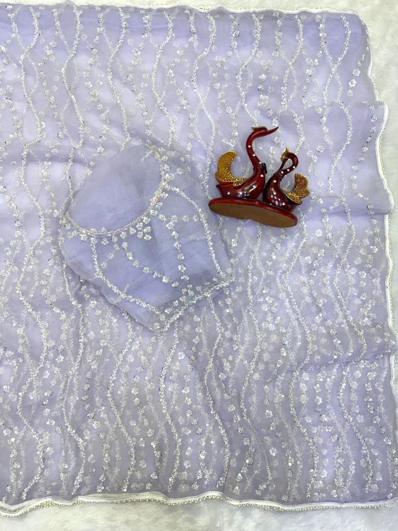 Kc 2156 Soft Net Beads Sequence Worked Premium Saree Collection 4