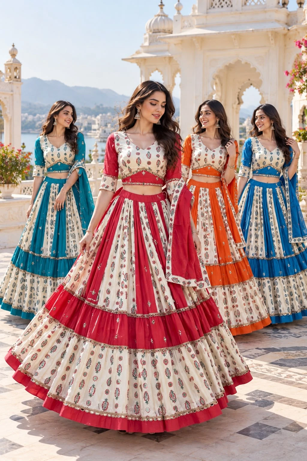Kesar Mango Pure Cambric Cotton Lehenga Choli With Original Manual Mirror Work 1
