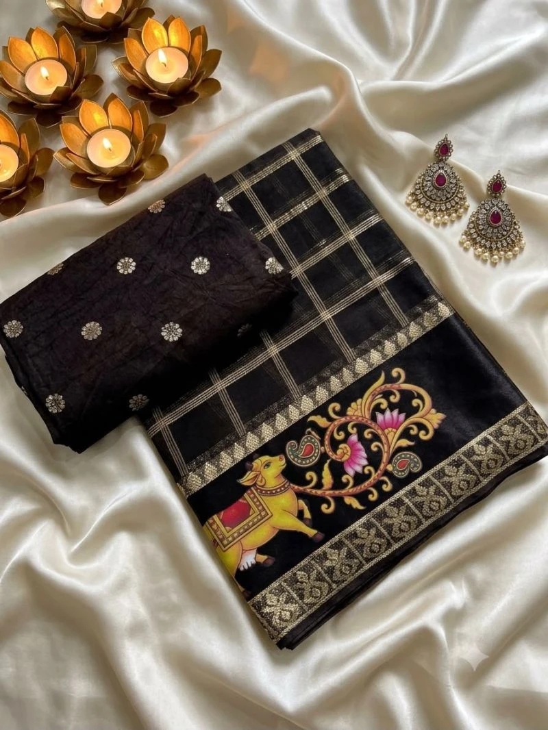 Kf 1 Viscose Georgette 3d Print Border Saree Collection 2