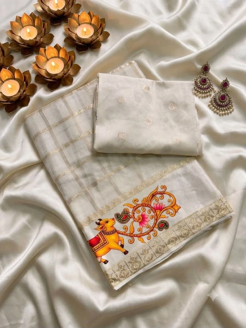 Kf 1 Viscose Georgette 3d Print Border Saree Collection 5