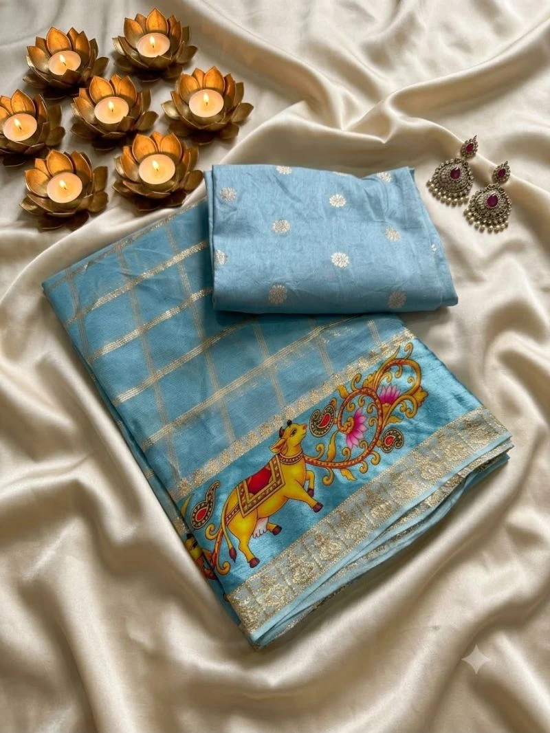 Kf 1 Viscose Georgette 3d Print Border Saree Collection 7