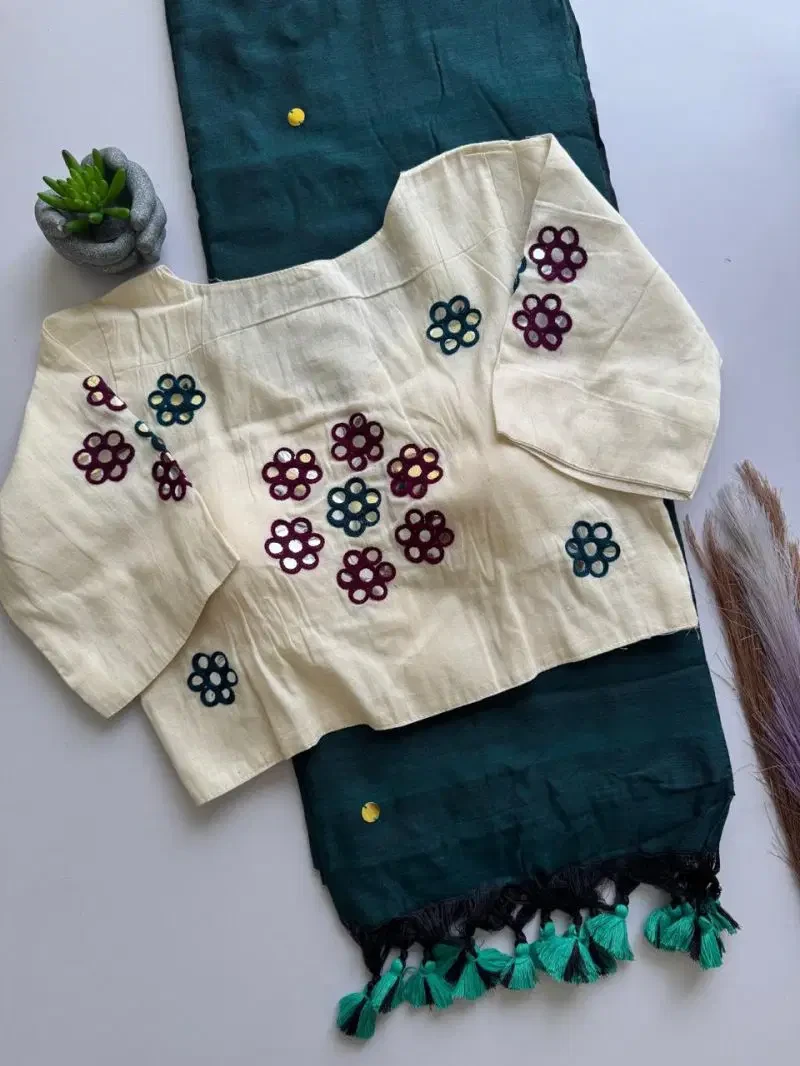 Khadi Vol 52 Khadi Cotton Saree With Embroidered Blouse Collection 8