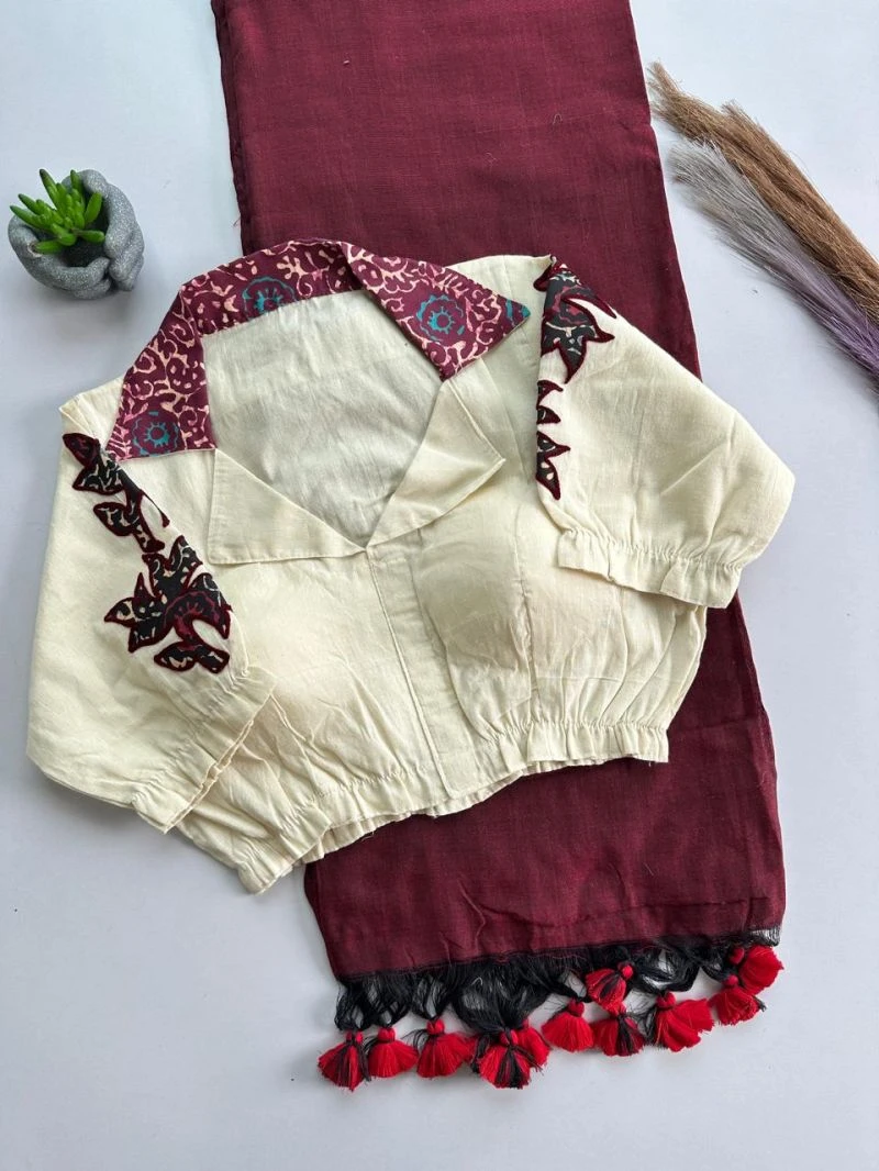 Khadi Vol 56 Khadi Cotton Saree With Khadi Aplic Blouse Collection 3