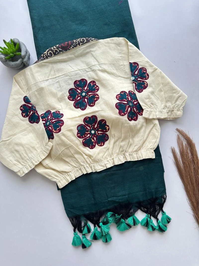 Khadi Vol 56 Khadi Cotton Saree With Khadi Aplic Blouse Collection 8