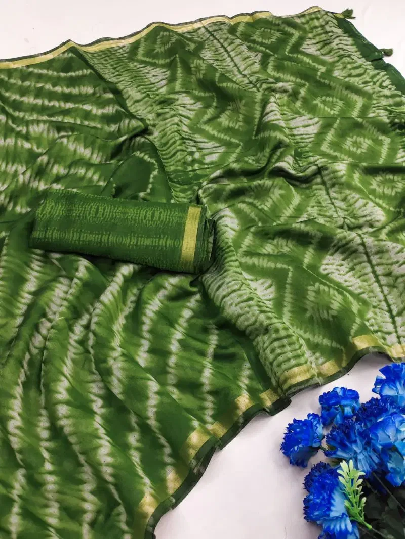 Korvi Part 1 Soft Cotton Leheriya Printed Saree Collection