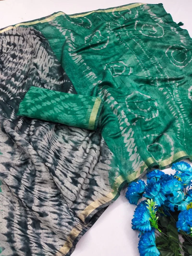 Korvi Part 1 Soft Cotton Leheriya Printed Saree Collection 6