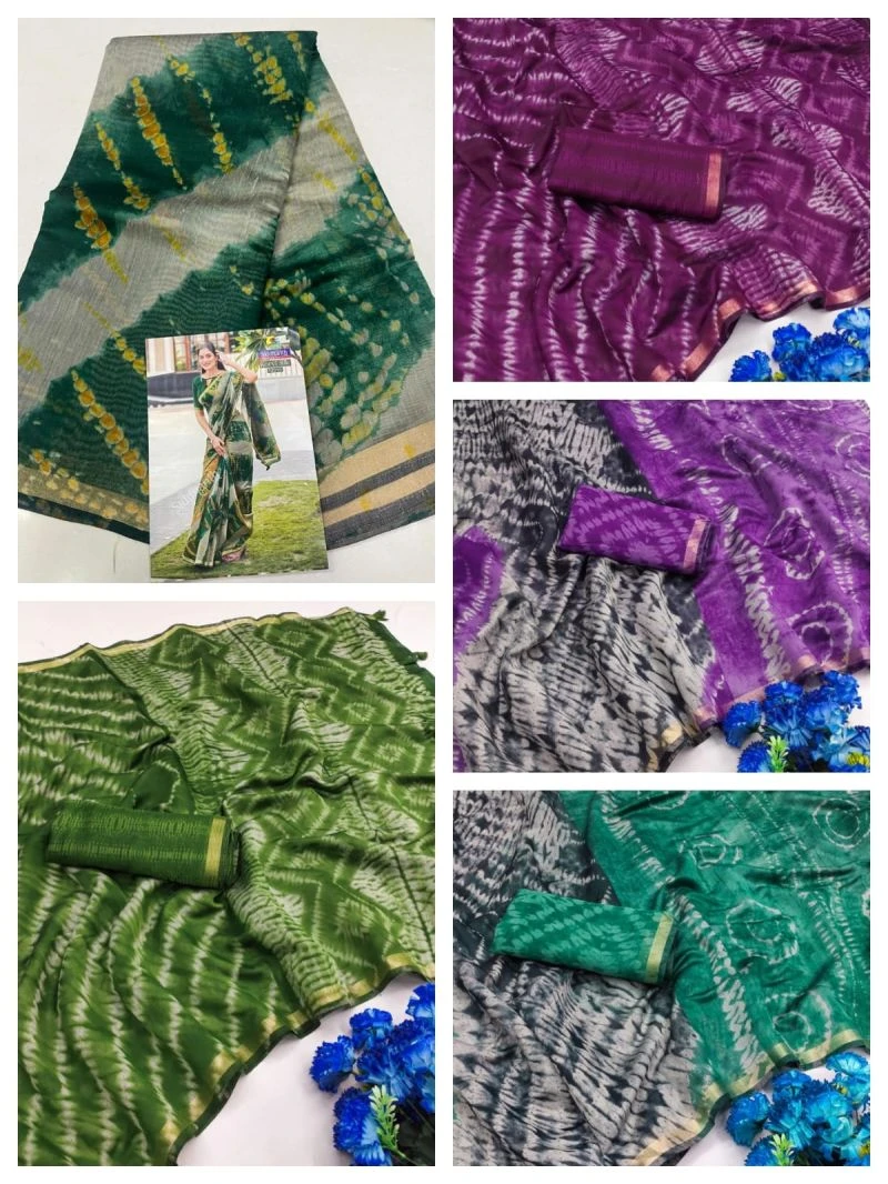 Korvi Part 1 Soft Cotton Leheriya Printed Saree Collection 7