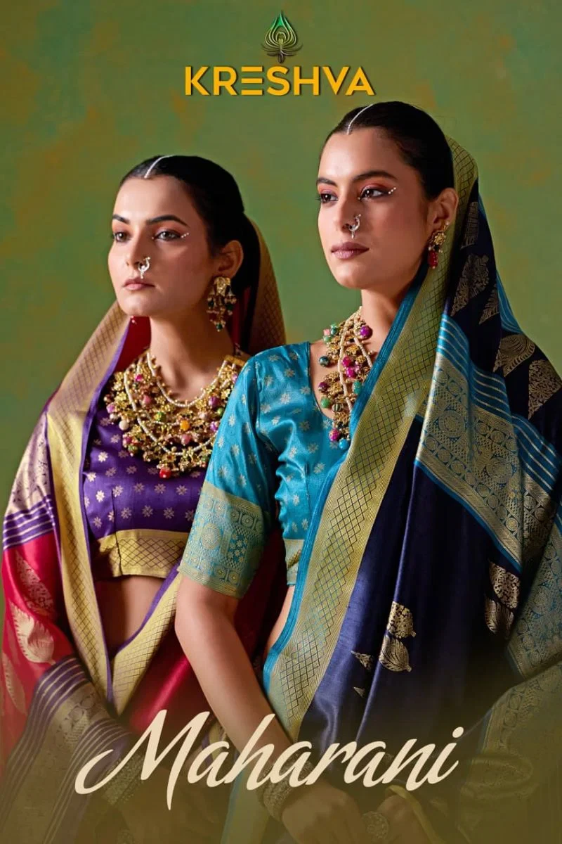 Kreshva Maharani Pv Silk Viscose Weaving Digital Printed Saree Collection 1