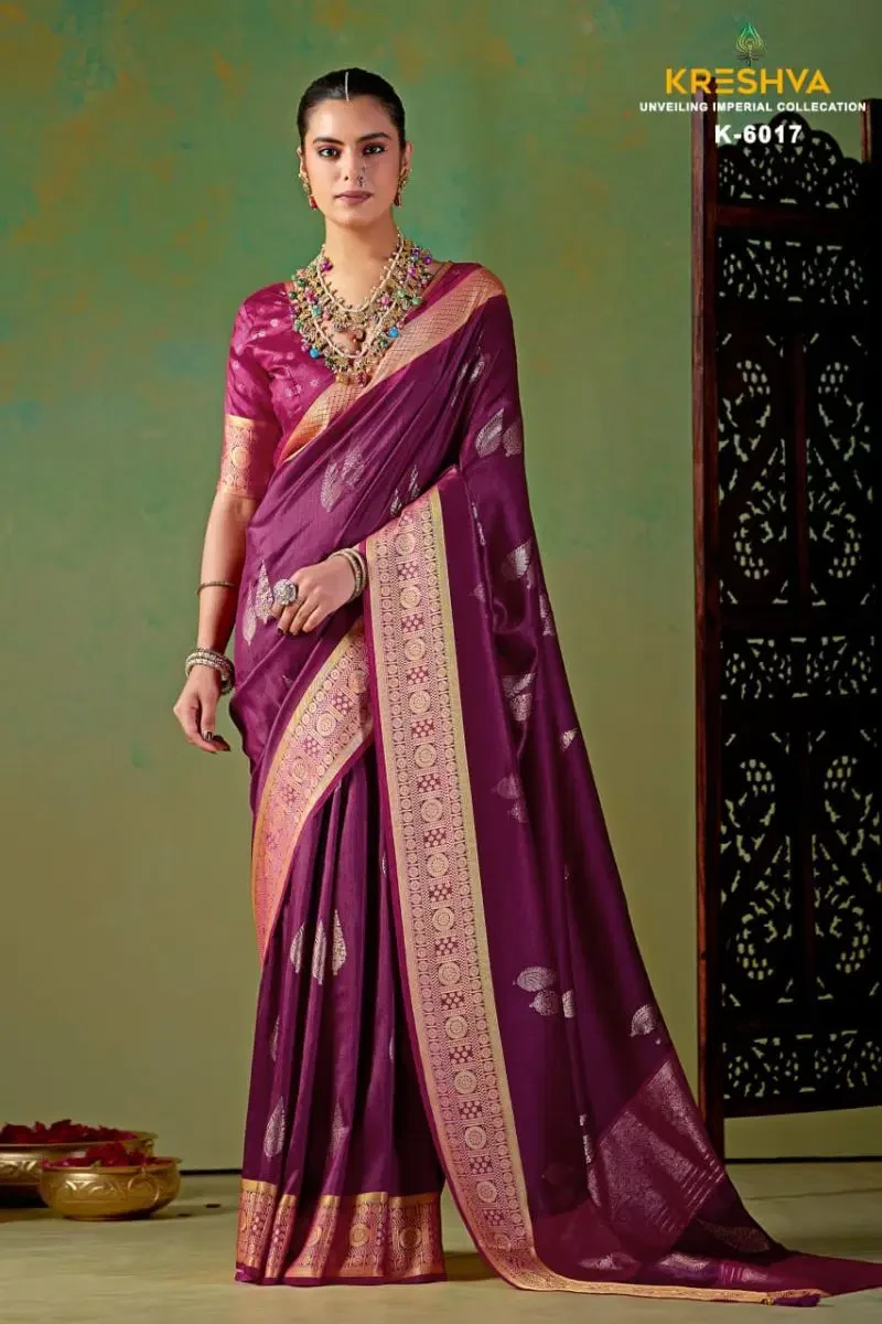 Kreshva Maharani Pv Silk Viscose Weaving Digital Printed Saree Collection 2