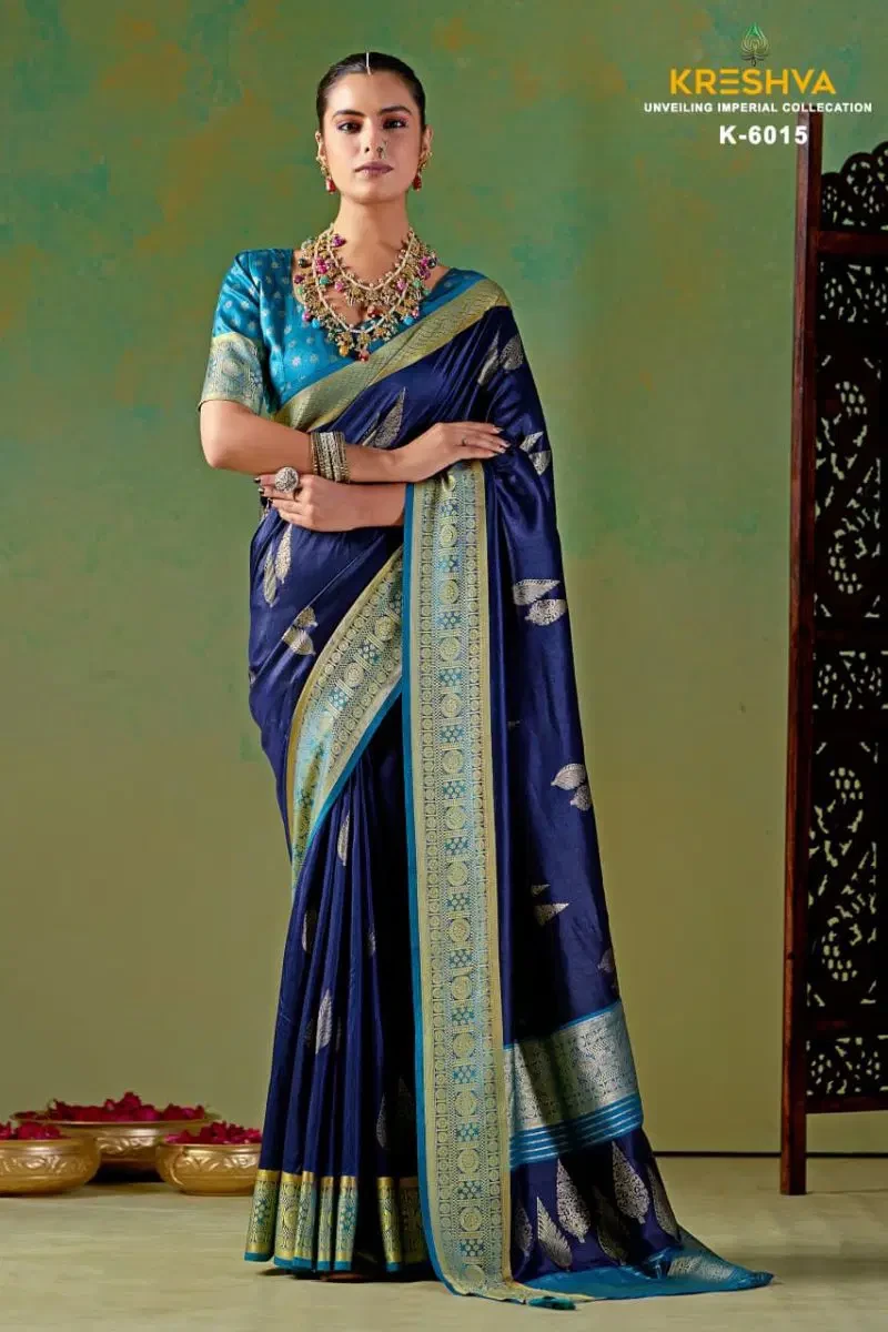 Kreshva Maharani Pv Silk Viscose Weaving Digital Printed Saree Collection 3