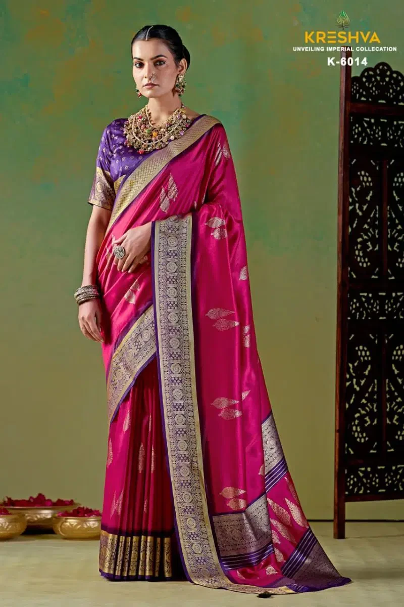 Kreshva Maharani Pv Silk Viscose Weaving Digital Printed Saree Collection 4