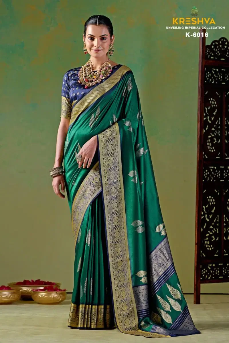 Kreshva Maharani Pv Silk Viscose Weaving Digital Printed Saree Collection 5