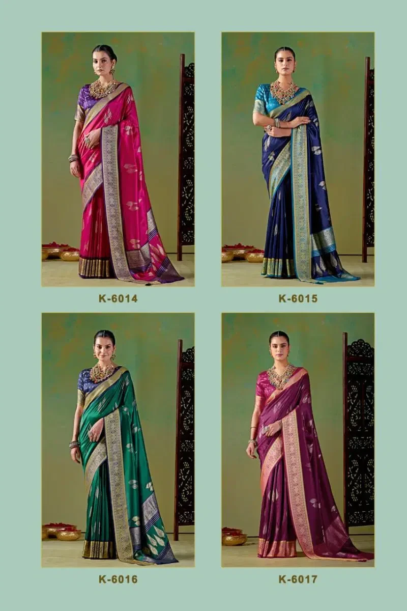 Kreshva Maharani Pv Silk Viscose Weaving Digital Printed Saree Collection 6