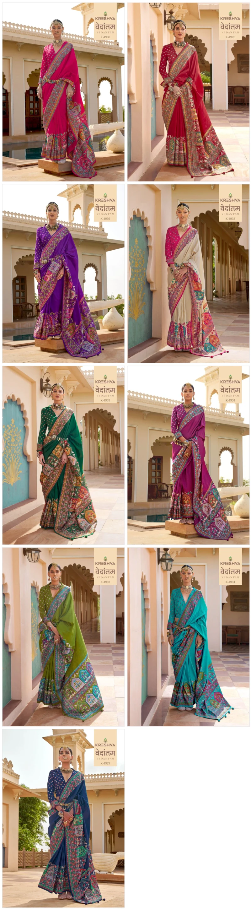 Kreshva Vedantam Mercerized Silk Position Print Designer Saree Collection 3