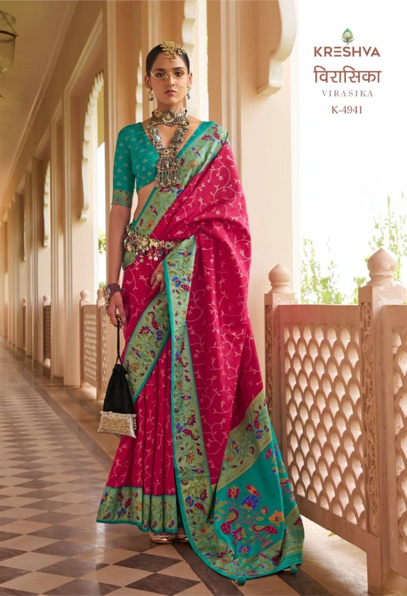 Kreshva Virasika Mercerized Silk Patola Designer Saree Collection 3