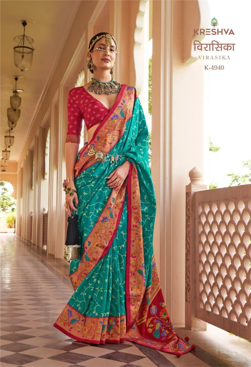 Kreshva Virasika Mercerized Silk Patola Designer Saree Collection 4