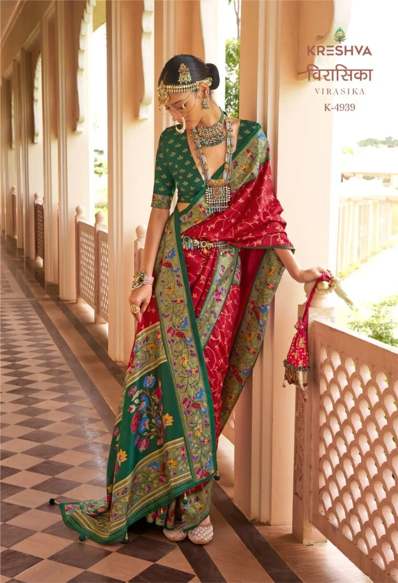 Kreshva Virasika Mercerized Silk Patola Designer Saree Collection 6