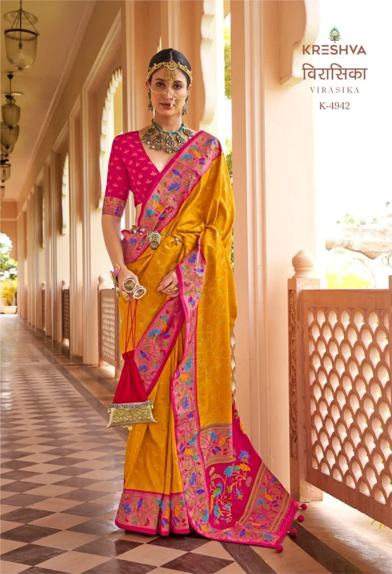 Kreshva Virasika Mercerized Silk Patola Designer Saree Collection 7