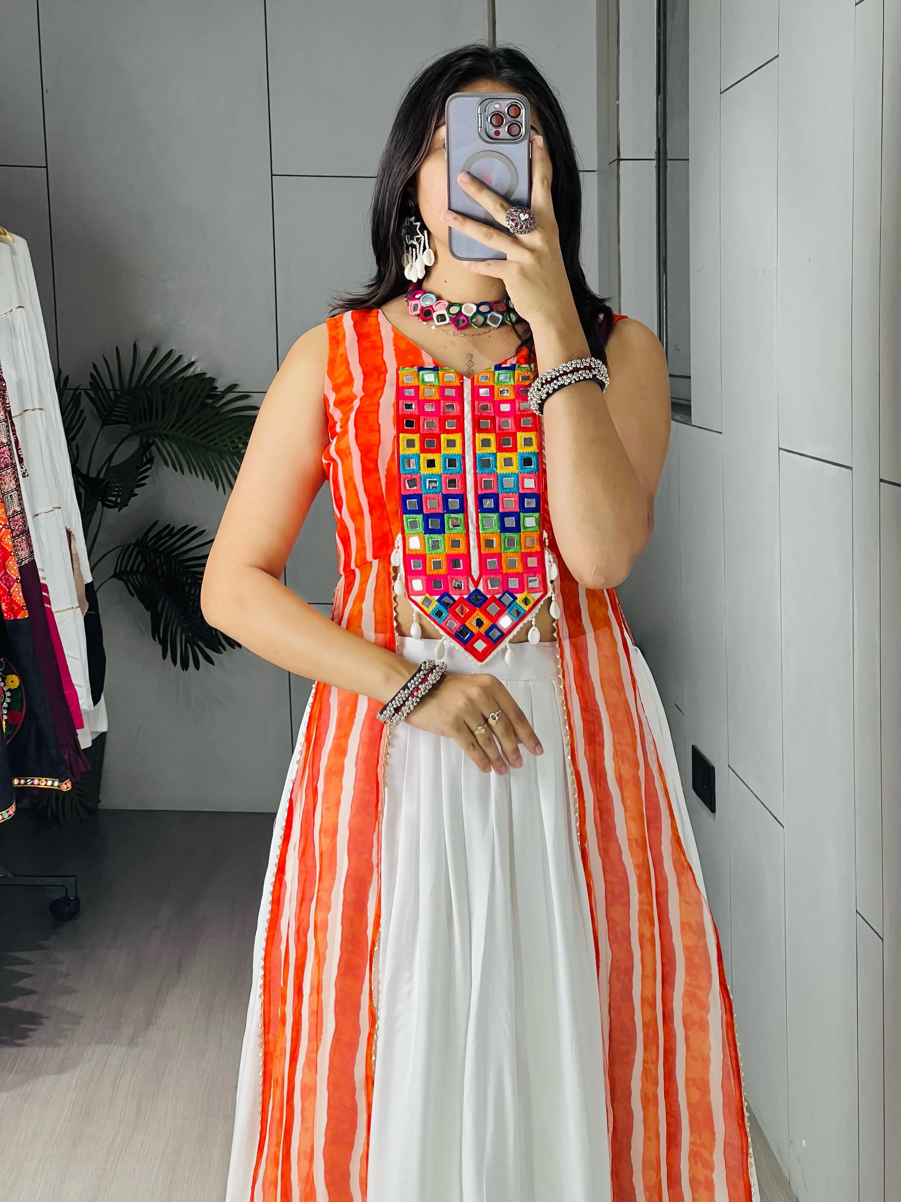 Leheriya Prints Kurtis With Traditional Lehenga Sets 3