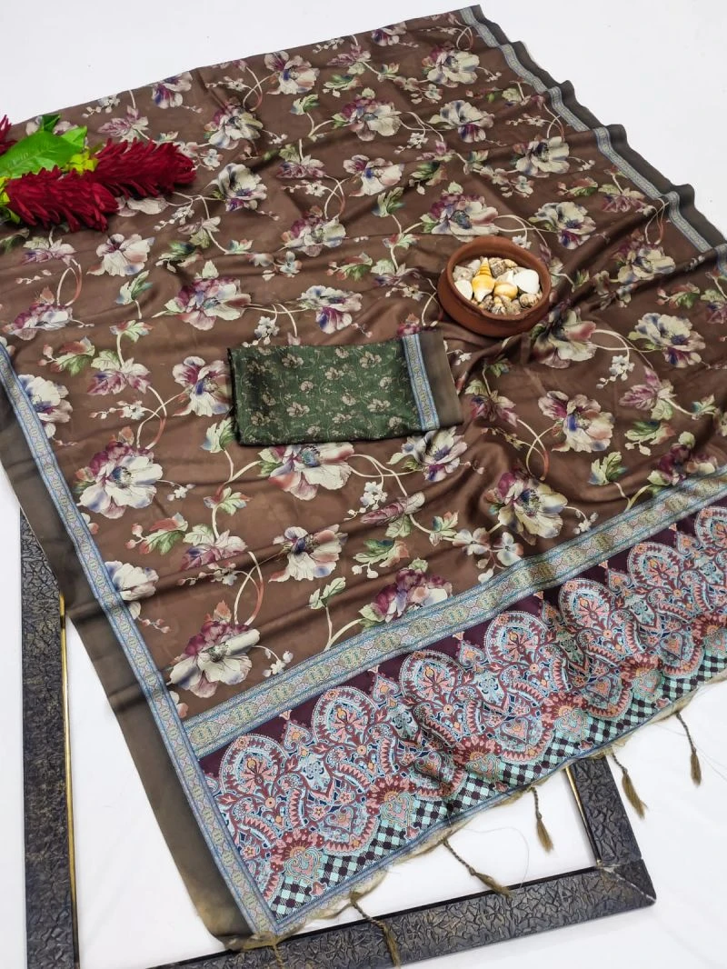 Lime Silk Soft Silk Digital Printed Saree Collection 2