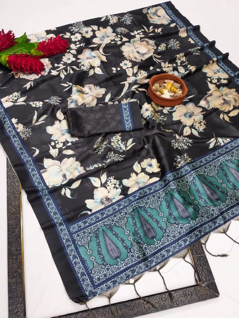 Lime Silk Soft Silk Digital Printed Saree Collection 5