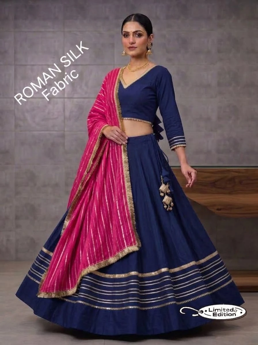 Limited Addition Roman Silk Chaniya Choli With Heavy Gotta And Sequence Lace 4