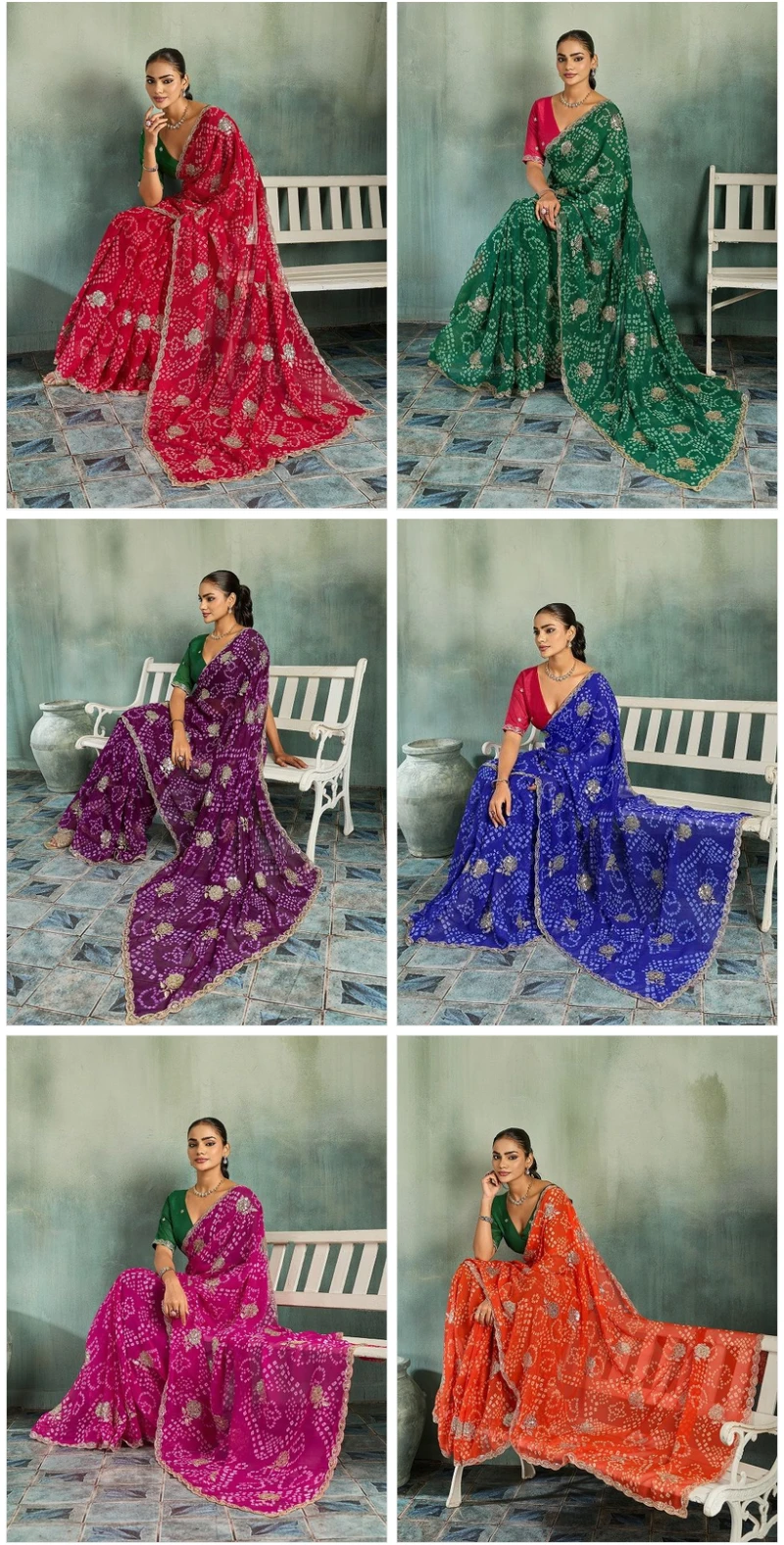 Mahek 229 Georgette Bandhani Printed Party Wear Saree 8