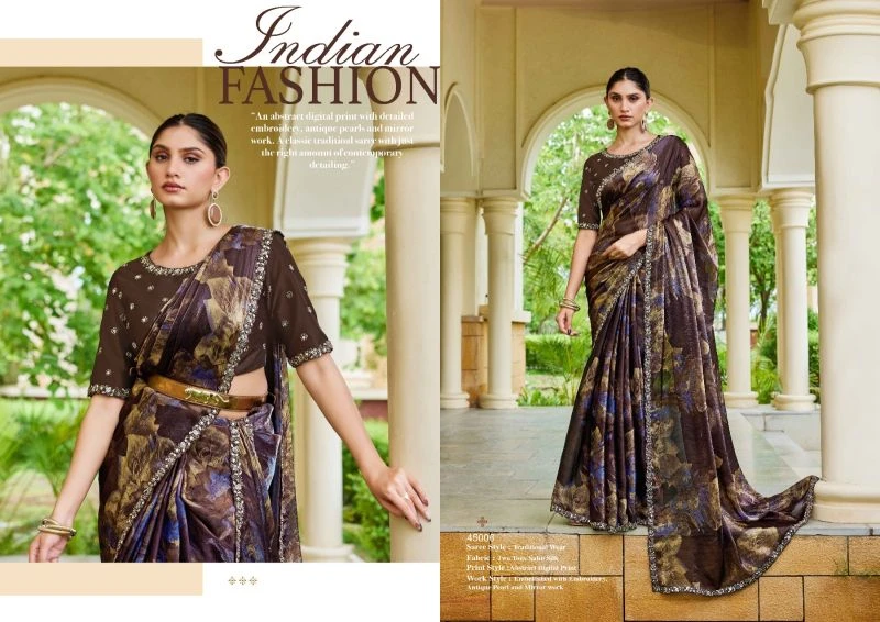 Mahotsav Norita 45000 Iris Two Town Satin Silk Designer Saree Collection 12