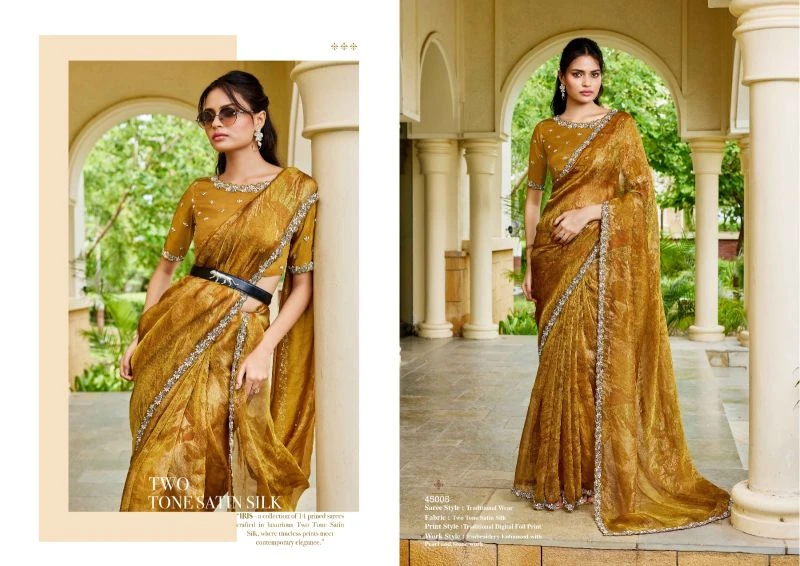Mahotsav Norita 45000 Iris Two Town Satin Silk Designer Saree Collection 13