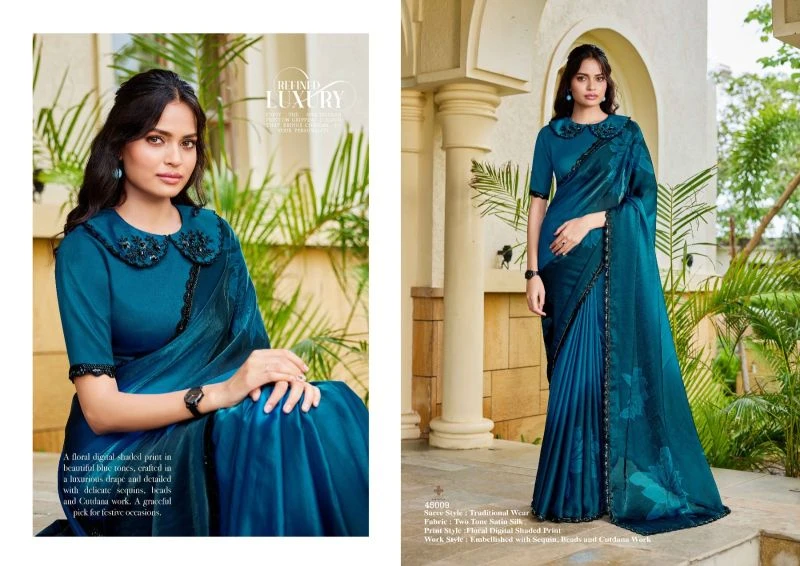 Mahotsav Norita 45000 Iris Two Town Satin Silk Designer Saree Collection 14