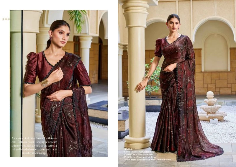 Mahotsav Norita 45000 Iris Two Town Satin Silk Designer Saree Collection 16