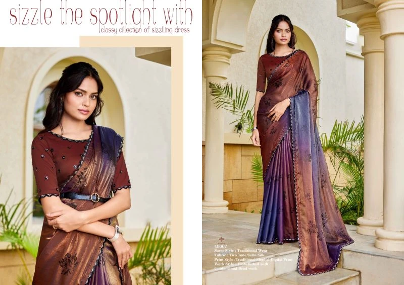 Mahotsav Norita 45000 Iris Two Town Satin Silk Designer Saree Collection 2