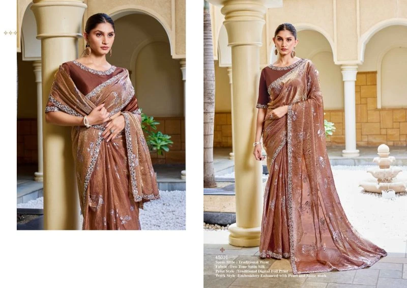 Mahotsav Norita 45000 Iris Two Town Satin Silk Designer Saree Collection 5