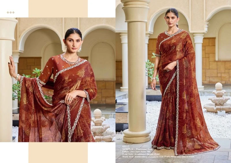 Mahotsav Norita 45000 Iris Two Town Satin Silk Designer Saree Collection 6