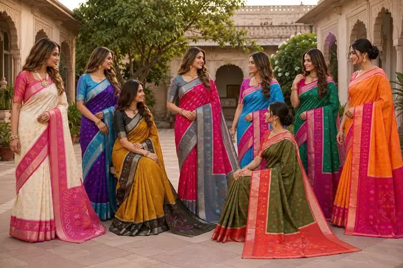 Mb 38 J Pochampalli Soft Silk Blend Traditional Ikkat Saree Collection 10