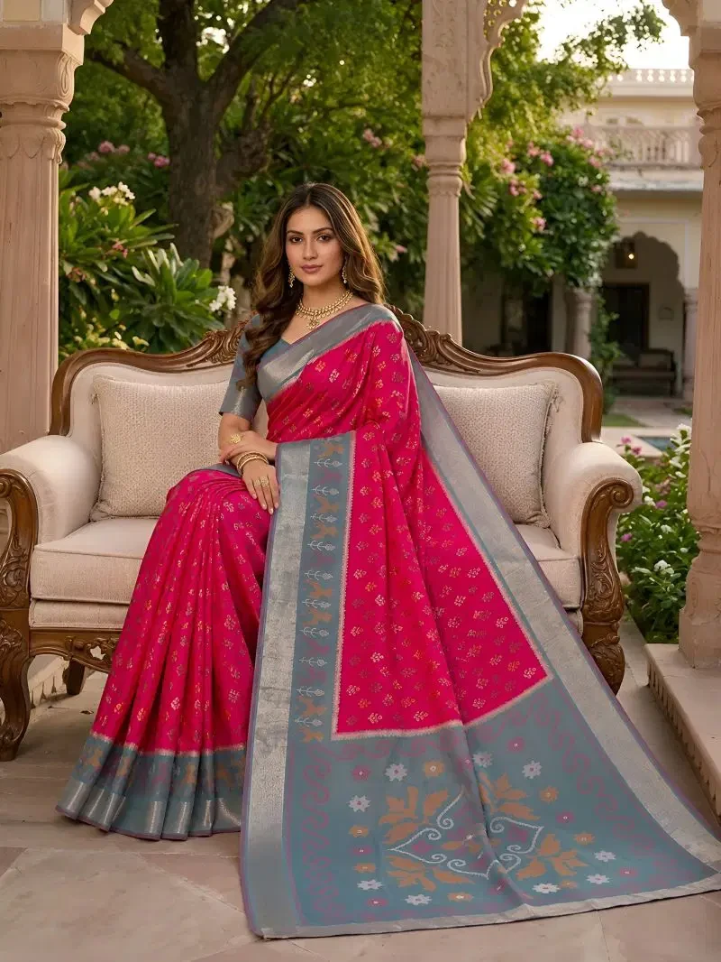 Mb 38 J Pochampalli Soft Silk Blend Traditional Ikkat Saree Collection 3