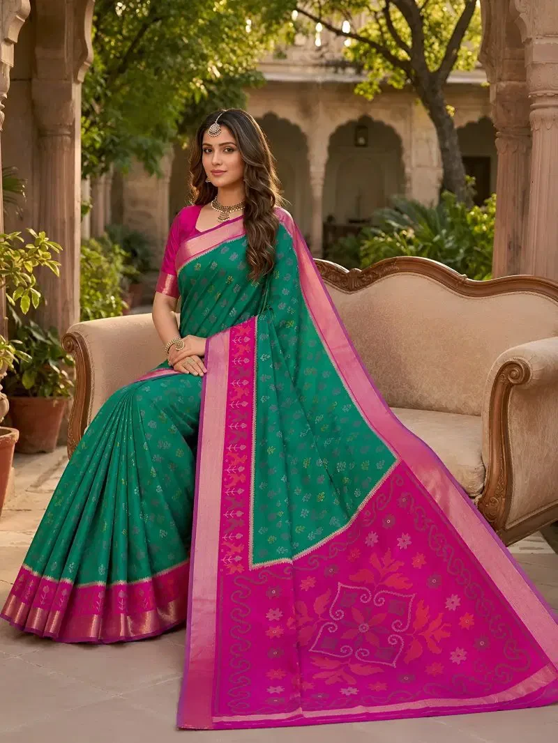 Mb 38 J Pochampalli Soft Silk Blend Traditional Ikkat Saree Collection 4