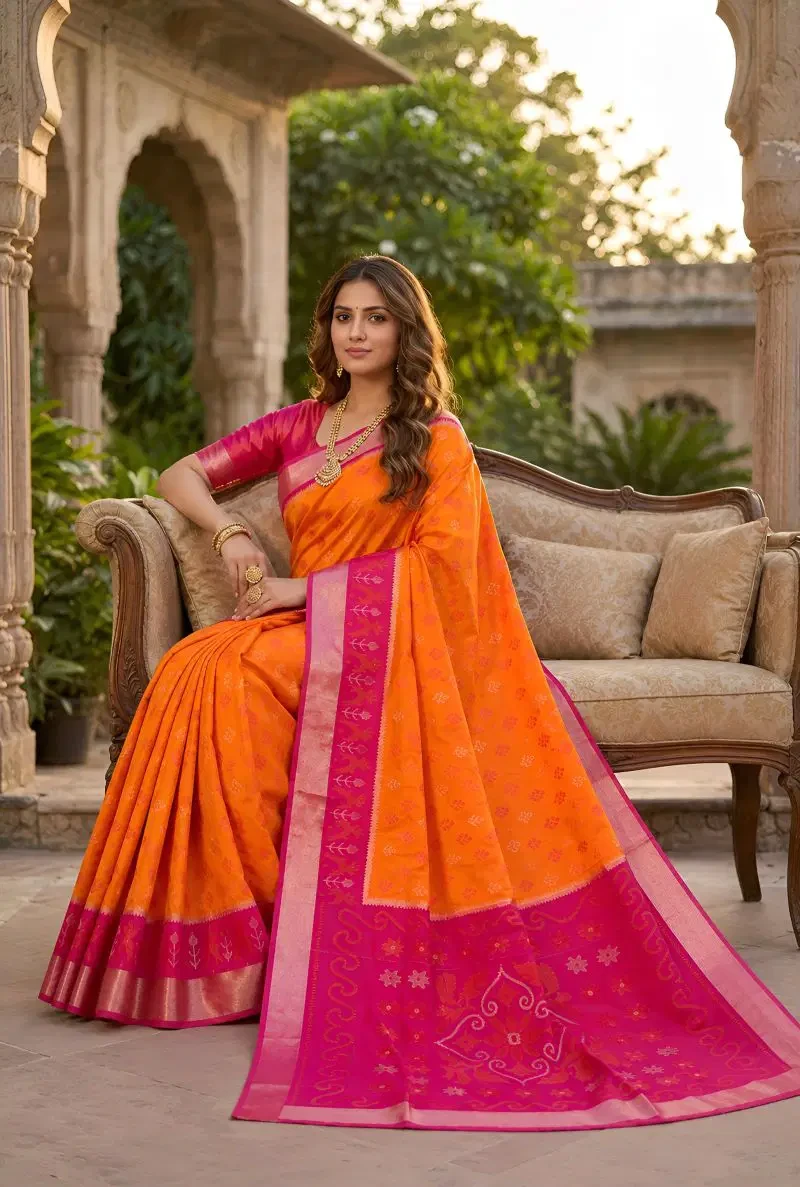 Mb 38 J Pochampalli Soft Silk Blend Traditional Ikkat Saree Collection 7