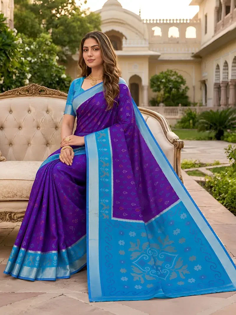 Mb 38 J Pochampalli Soft Silk Blend Traditional Ikkat Saree Collection 8