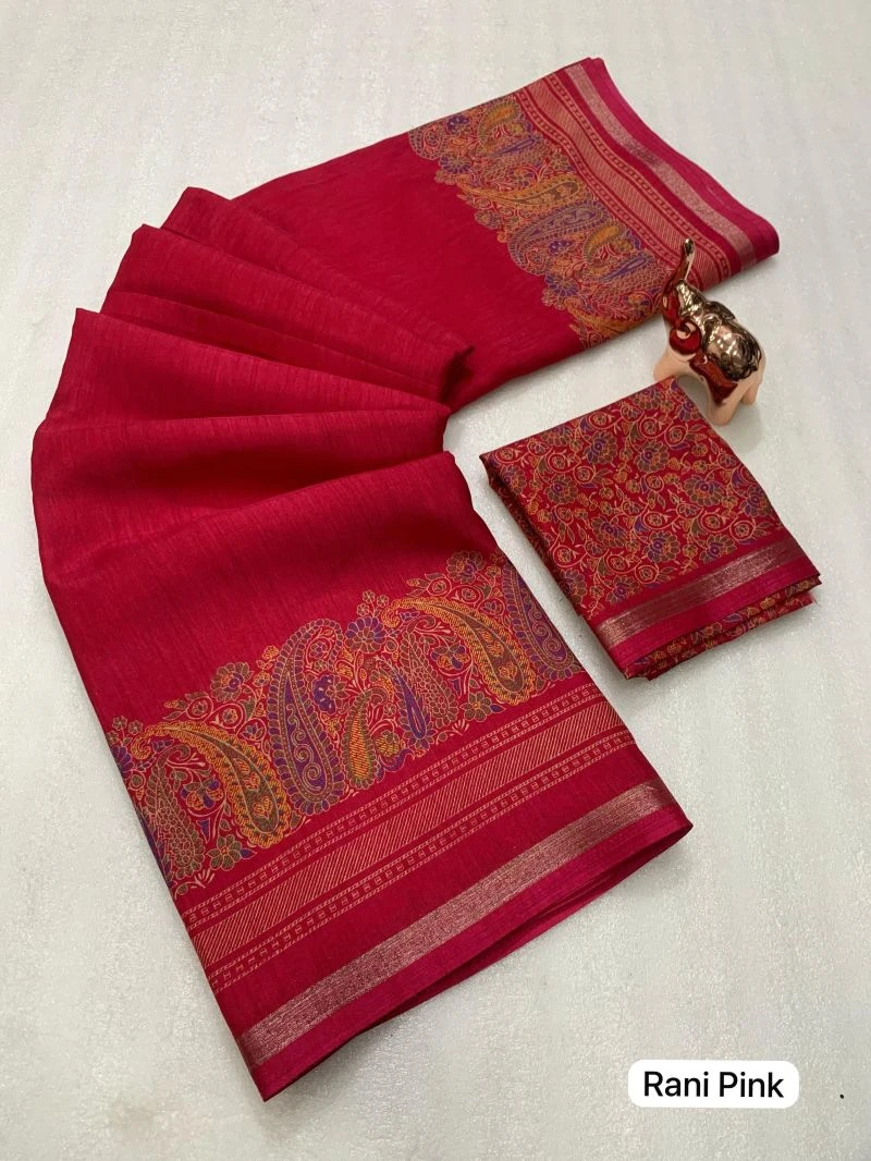 Md Apple 1 Tusser Silk Jacquard Printed Saree Collection 11