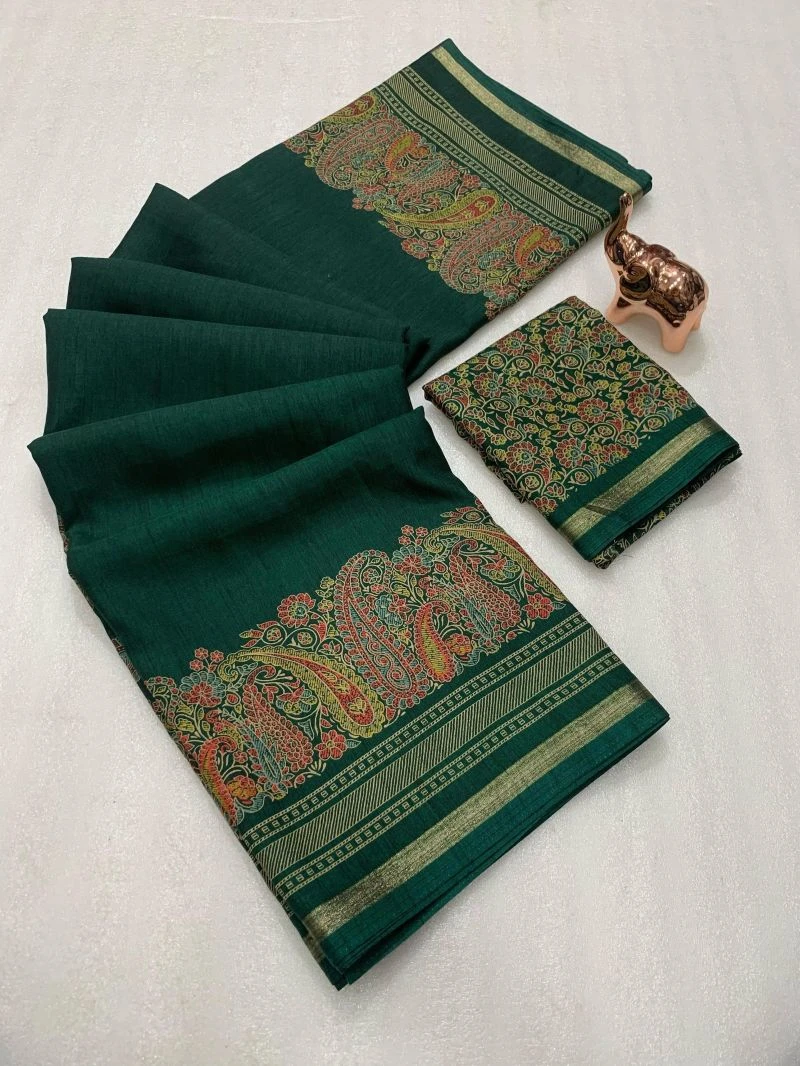 Md Apple 1 Tusser Silk Jacquard Printed Saree Collection 12
