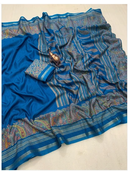 Md Apple 1 Tusser Silk Jacquard Printed Saree Collection 14