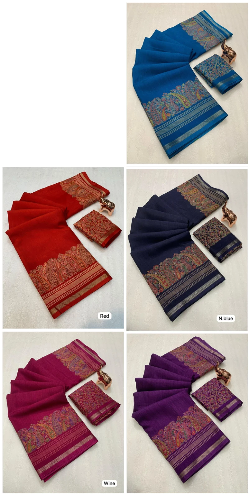 Md Apple 1 Tusser Silk Jacquard Printed Saree Collection 15