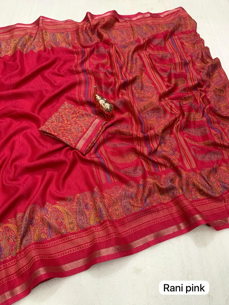 Md Apple 1 Tusser Silk Jacquard Printed Saree Collection 2